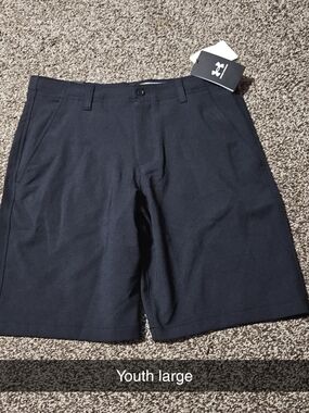 Under Armour Boys Black Flat-Front Performance Shorts